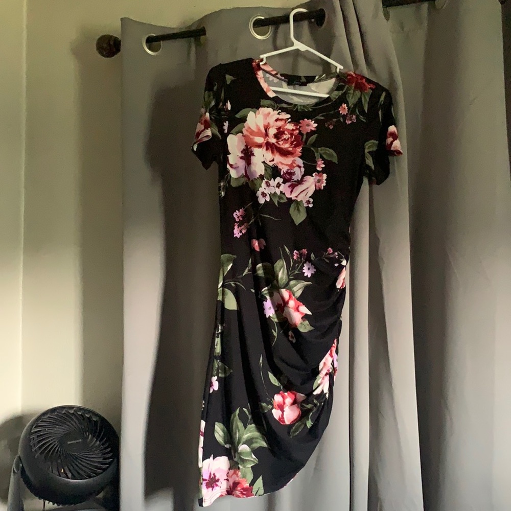 Super soft black floral dress